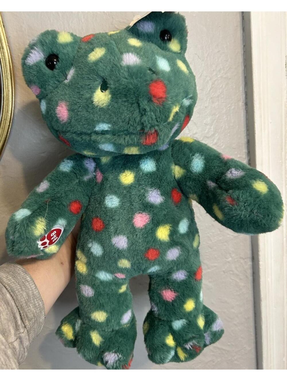 BUILD A BEAR Jolly Jumps Frog Holiday Green Polka Dot  with Tags 2022